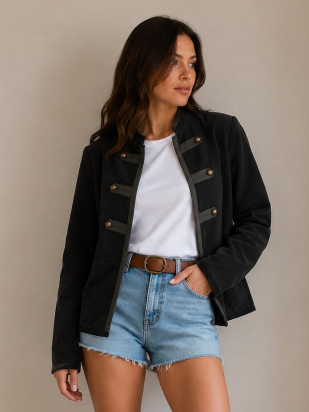 Velvet by Graham & Spencer Everly Jacket Military Style Short Womens Coat